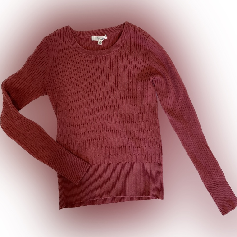 Reddish pink long sleeve sweater